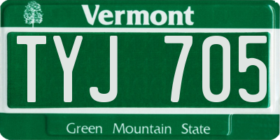 VT license plate TYJ705