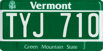 VT license plate TYJ710