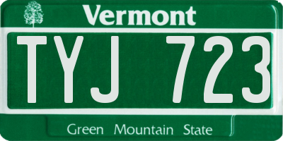 VT license plate TYJ723