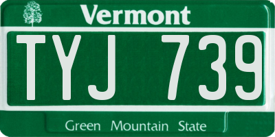 VT license plate TYJ739