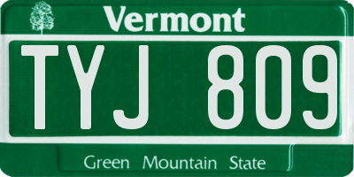 VT license plate TYJ809