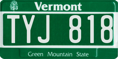 VT license plate TYJ818