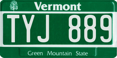 VT license plate TYJ889
