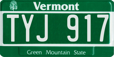 VT license plate TYJ917