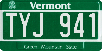 VT license plate TYJ941