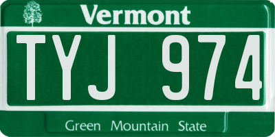 VT license plate TYJ974