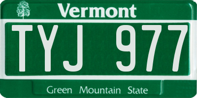VT license plate TYJ977
