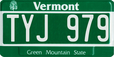 VT license plate TYJ979