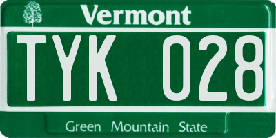 VT license plate TYK028