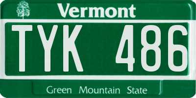 VT license plate TYK486