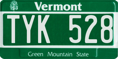 VT license plate TYK528