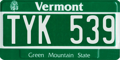 VT license plate TYK539