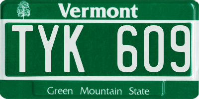 VT license plate TYK609