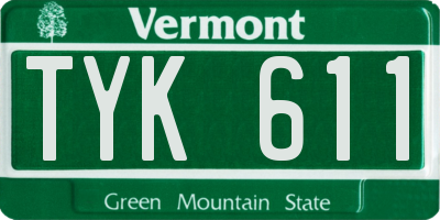 VT license plate TYK611