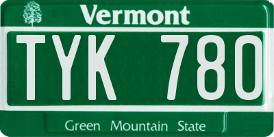 VT license plate TYK780