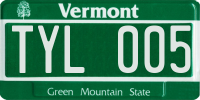 VT license plate TYL005
