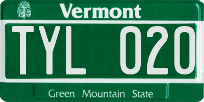 VT license plate TYL020