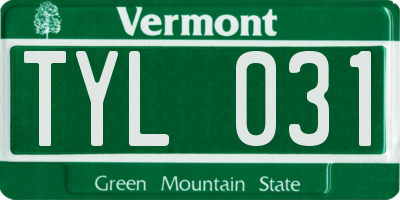 VT license plate TYL031