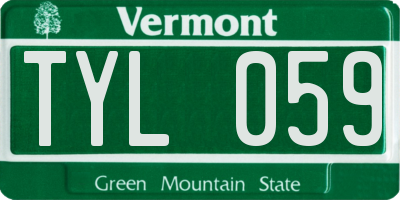 VT license plate TYL059