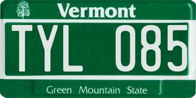 VT license plate TYL085