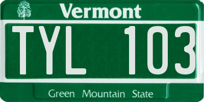 VT license plate TYL103