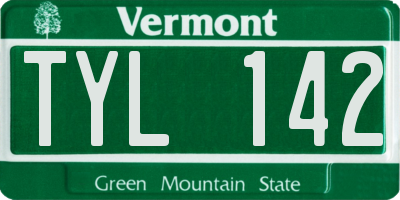 VT license plate TYL142