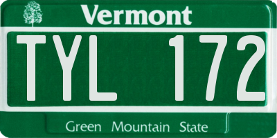VT license plate TYL172