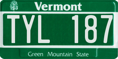 VT license plate TYL187