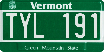 VT license plate TYL191
