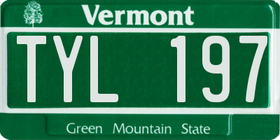 VT license plate TYL197