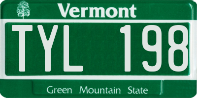 VT license plate TYL198