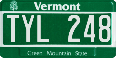 VT license plate TYL248
