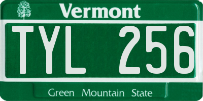 VT license plate TYL256