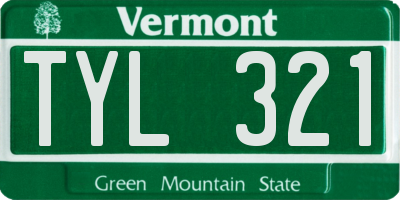 VT license plate TYL321