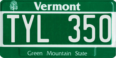 VT license plate TYL350