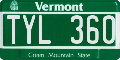 VT license plate TYL360