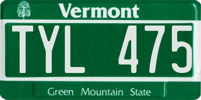 VT license plate TYL475