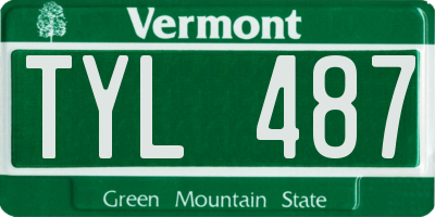VT license plate TYL487