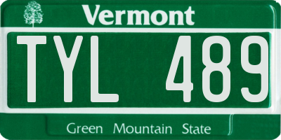 VT license plate TYL489