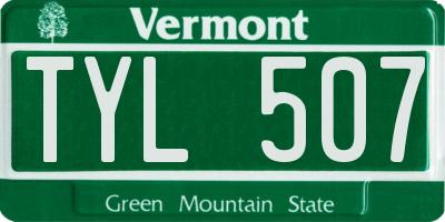 VT license plate TYL507