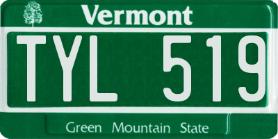 VT license plate TYL519