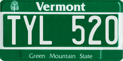 VT license plate TYL520