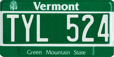 VT license plate TYL524