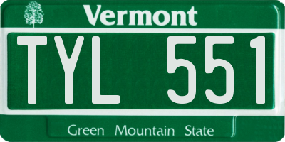 VT license plate TYL551