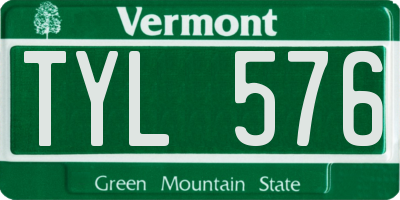 VT license plate TYL576