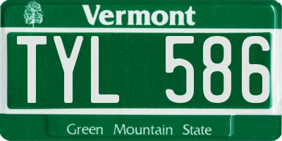 VT license plate TYL586