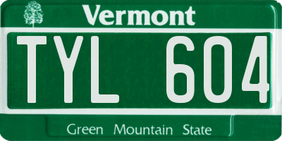 VT license plate TYL604