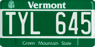 VT license plate TYL645