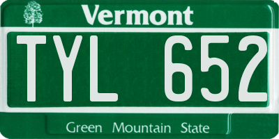 VT license plate TYL652