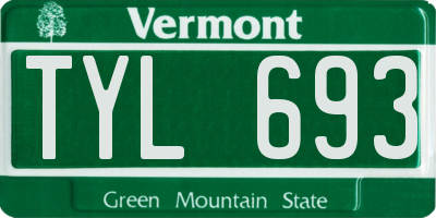 VT license plate TYL693